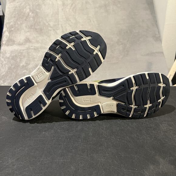 Brooks Ghost 15 Running Shoes Mens Size 9.5 Navy Blue Yellow 110393 1D 429 - Picture 4 of 10